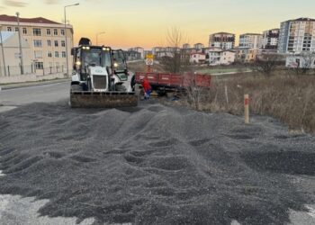 5 Ton Ayçiçeği Yüklü Traktör Römorku Devrildi