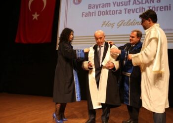 ÇOMÜ Bayram Yusuf Aslan’a “Fahri Doktora” Unvanı Verdi