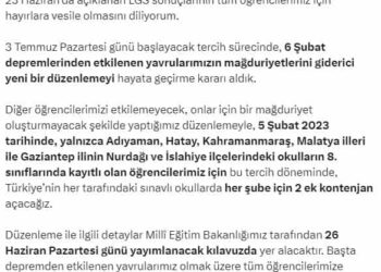 Deprem Mağduru Öğrencilere Müjdeli Haber: 8. Sınıf Öğrencilerine Ek Kontenjan Açılacak! 