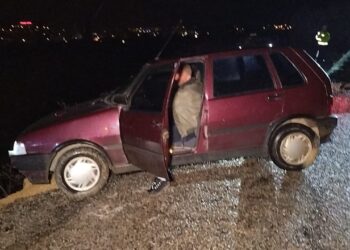 Dereye Uçmak Üzere Olan Aracı Ağaç Engelledi