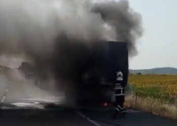 Malkara-Keşan karayolunda dorse yangını