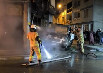 Park Halindeki Kamyonette Yangın Çıktı