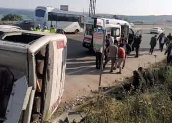 Tekirdağ’da Devrilen Midibüsteki 7 Kişi Yaralandı