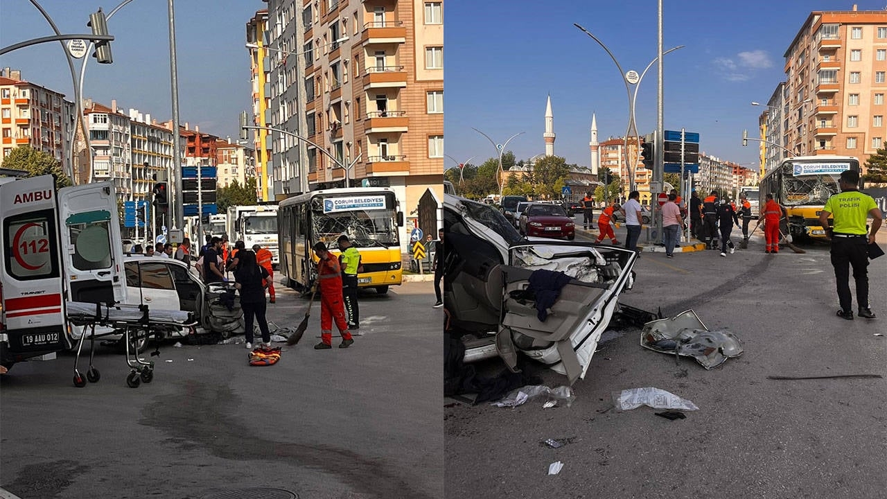 Özel Halk Otobüsü ile Hafif Ticari Araç Çarpıştı