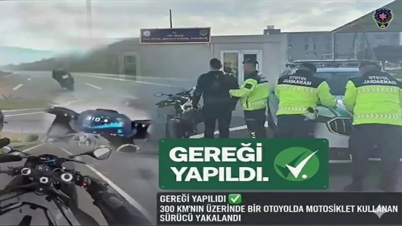 300 Kilometrenin Üzerinde Hız Yapan Motosiklet Sürücüsü Yakalandı